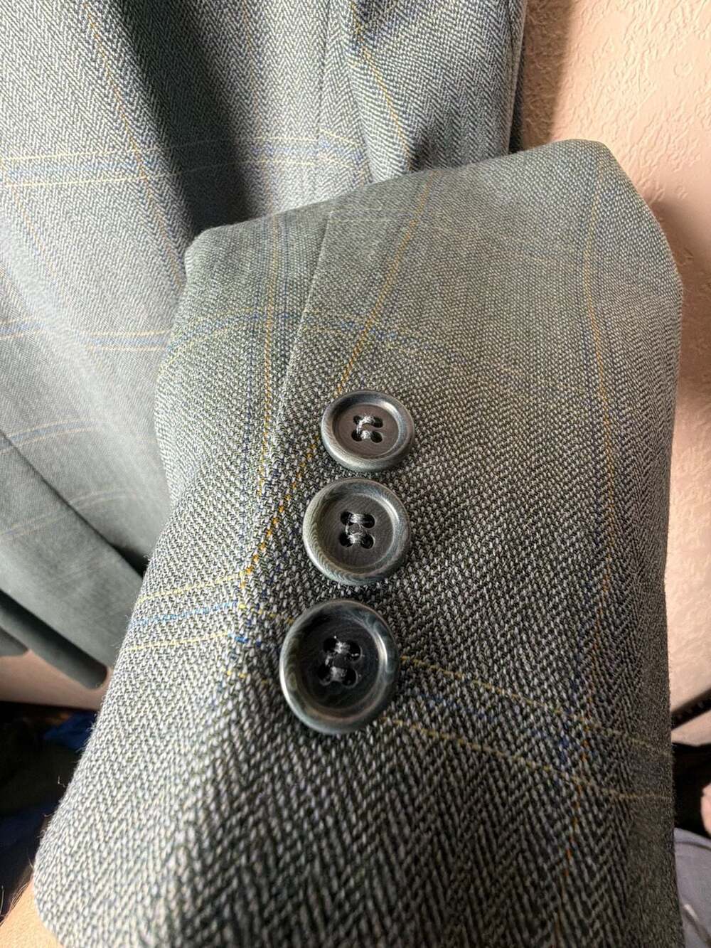 Brooks Brothers Herringbone Windowpane Suit Jacket Blazer 48L 100% Wool - Picture 15 of 15